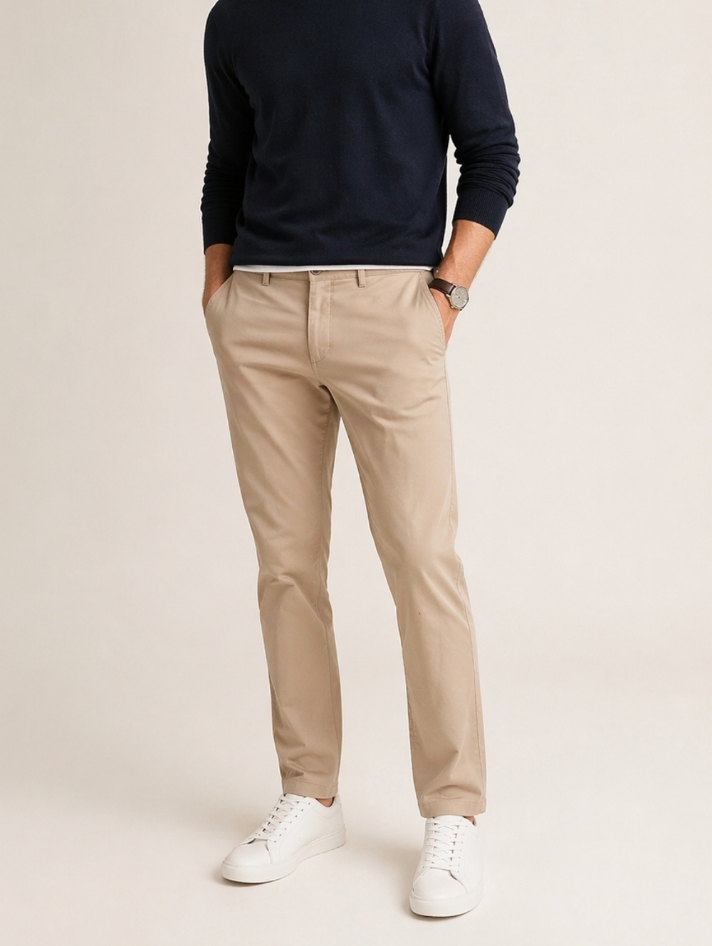 J.Crew Flex Slim Chino Pants Men’s 38x32 Khaki Beige Stretch Casual Flat Front.
